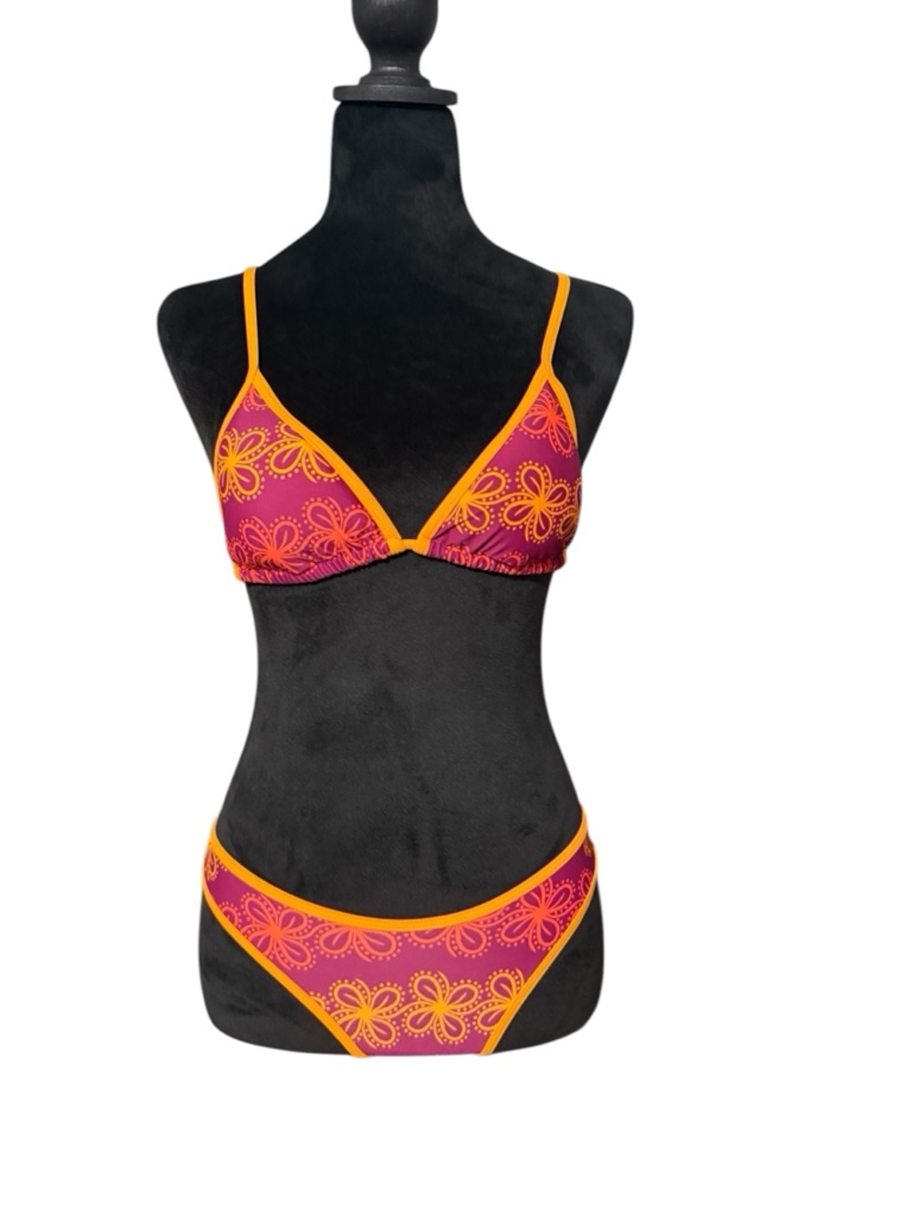 Honey Swim Pink & Orange Floral Triangle Bikini Set